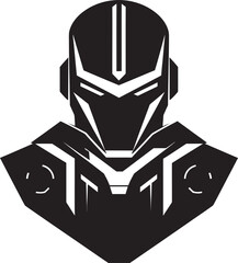 Mechanical Monarch Cyberrobotic Head Symbol Techno Titan Vector Android Face Design