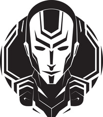 Robotic Revelation Cybernetic Head Symbol Digital Sentinel Vector Robot Face Design