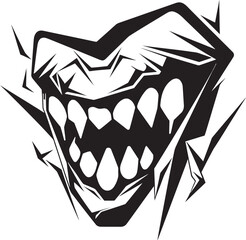 Diabolic Snarl Sinister Mouth Vector Infernal Maw Black Iconic Jawline