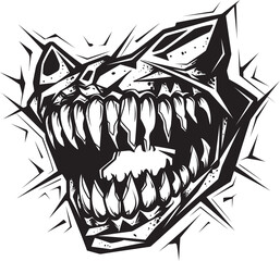 Infernal Maw Black Iconic Jawline Ghastly Grin Sinister Evil Mouth