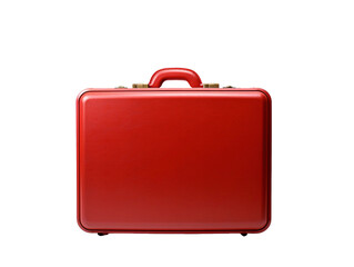 a red briefcase with a handle