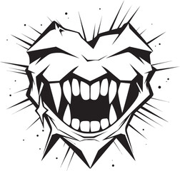 Abyssal Grin Black Sinister Evil Mouth Ghastly Jaws Sinister Iconic Bite