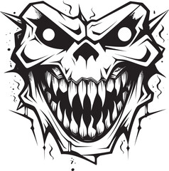Demonic Grin Black Jaw Vector Graphic Infernal Bite Evil Creature Mouth Symbol