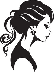 Noir Blossom Serenity Black Floral Face Design Obsidian Whispers Floral Face Vector Element