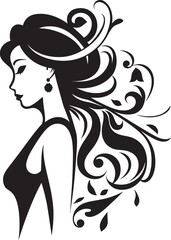 Enchanted Noir Floral Face Icon Design Midnight Serenity Black Floral Face Graphic