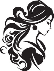 Midnight Serenade Floral Face Vector Element Enchanted Elegance Black Floral Face Icon