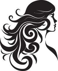 Noir Bloom Beauty Floral Face Icon Element Obsidian Whisperer Black Floral Woman Vector