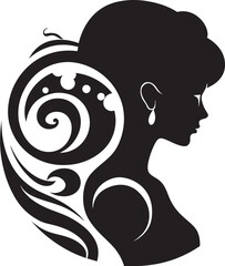 Blossom Bloom Black Floral Woman Profile Garden Glamour Floral Woman Vector Element