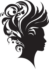 Petal Portrait Floral Woman Icon Symbol Botanical Blossom Black Floral Face Graphic