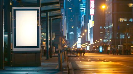 Leere weiße Bushaltestellen-Werbetafel, Werbungsmuster für städtisches Stadt-Poster-Banner