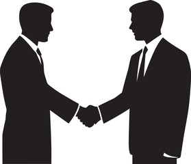 Fototapeta premium Solidarity Seal Vector Handshake Icon in Noir Formal Concord Black Handshake Graphic Design
