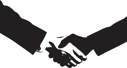 Mutual Concord Vector Handshake Design Monochrome Pact Black Handshake Icon
