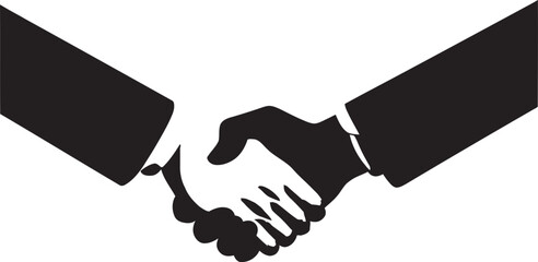 Formal Concordance Black Handshake Icon Design Bond of Alliance Vector Handshake Graphic Element
