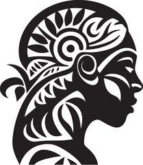 Pacific Majesty Vector Hawaii Tribal Woman Iconic Design Island Essence Black Tribal Woman Symbol