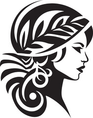 Island Essence Black Tribal Woman Symbol Tribal Harmony Vector Tribal Woman Graphic Element