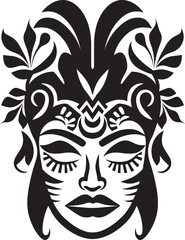 Tribal Goddess Vector Hawaiian Tribal Woman Element Pacific Spirit Black Tribal Woman Icon Design