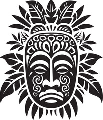 Island Heritage Tribal Woman Design in Noir Pacific Goddess Vector Tribal Woman Symbol
