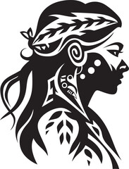 Tribal Harmony Black Island Woman Graphic Polynesian Pride Vector Tribal Woman Design