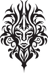 Pacific Majesty Vector Tribal Woman Symbol Island Tranquility Black Tribal Woman Graphic