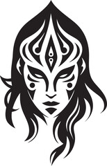 Tropic Harmony Black Tribal Woman Icon Pacific Legacy Vector Hawaiian Woman Symbol