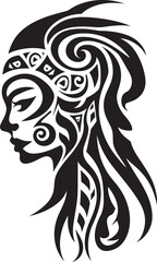 Island Beauty Black Hawaii Woman Graphic Tribal Pride Vector Tribal Woman Design