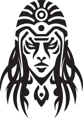Pacific Legacy Vector Tribal Woman Symbol Island Essence Black Island Woman Graphic