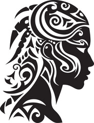 Island Beauty Black Hawaiian Woman Graphic Tribal Pride Vector Tribal Woman Design