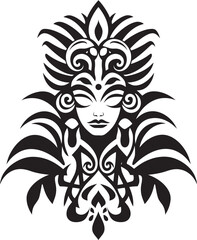 Oceanic Opulence Hawaiian Woman Symbol Design Tiki Treasures Vector Tribal Woman Graphic Element