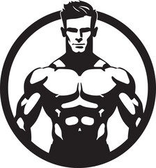Body Beast Vector Fitness Man Icon Design Power Emblem Black Fitness Man Symbol Design