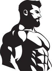 StrengthSculpt Design Black Fitness Emblem FlexForce Symbol Vector Fitness Man Logo