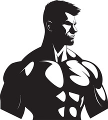 VigorVoyage Emblem Vector Man Fitness Symbol MuscleMax Logo Black Fitness Emblem Design