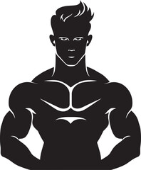 Fototapeta premium StrengthSphere Design Black Fitness Icon FitForge Emblem Vector Fitness Man Design