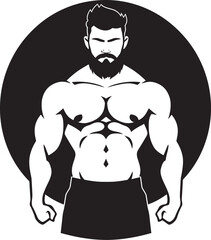 Body Beast Black Gym Man Logo in Noir Power Emblem Vector Fitness Man Symbol Design