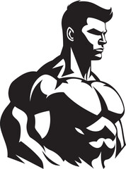 Iron Icon Black Muscle Man Symbol Design Body Beast Vector Fitness Man Icon Element