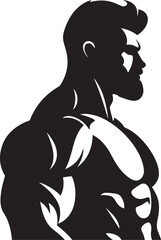 Power Emblem Black Gym Man Logo in Black Gym Gladiator Vector Fitness Man Symbol Design