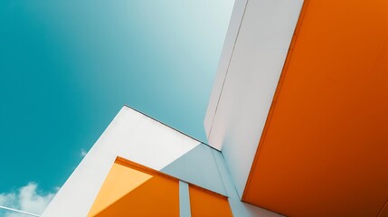 Generative AI : Architecture background abstract geometric shapes.  - obrazy, fototapety, plakaty