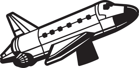 Galactic Guardian Vector Rocket Design in Noir Solar Sentinel Black Icon of Rocket in Space