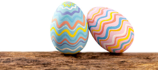 Easter concept. Colorful Easter eggs with natural background