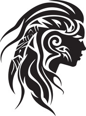 Divine Darling Vector Design of Toddlers Face in Noir Precious Pixie Black Icon of Toddler Face