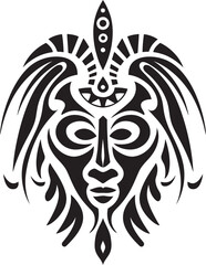 Noir Nature Vector Tattoo Design with Black Elements Midnight Majesty Black Icon of Tribal Ink