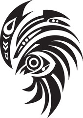 Obraz premium Obsidian Odyssey Black Icon of Tribal Ink Ethereal Essence Vector Tribal Tattoo in Noir