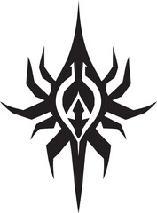 Mystical Markings Black Icon of Tribal Tattoo Midnight Mystique Vector Tribal Ink in Black