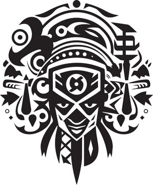 Obsidian Ornament Black Icon of Tribal Tattoo Dark Ink Elegance Vector Tribal Ink in Black