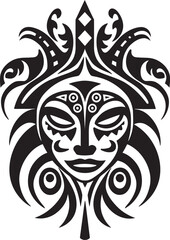 Noir Nomad Black Tribal Tattoo Icon Ethereal Emblems Vector Tattoo Design in Noir
