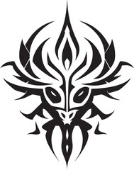 Dark Dreamscape Black Icon of Tribal Ink Mystic Monoliths Vector Tribal Tattoo in Noir