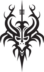 Shadowed Sentiments Vector Tattoo Design in Noir Obsidian Odyssey Black Icon of Tribal Ink