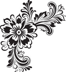 Classic Calla Lilies Black Vintage Floral Element Nostalgic Narcissus Vintage Floral Design with Black Details