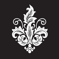 Antique Aura Black Vintage Floral Icon Retro Renaissance Vector Vintage Florals in Black