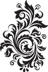 Noir Nectar Black Vintage Floral Icon Elegant Essence Vector Vintage Florals with Black Accents
