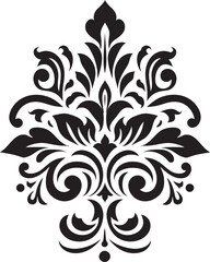 Retro Reverie Vector Vintage Florals in Black Classic Couture Black Icon of Vintage Floral Decorative Element